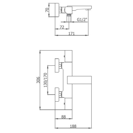 Mitigeur thermostatique bain-douche KALA