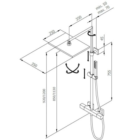 Colonne télescopique thermostatique douche KALA