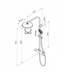 THERMOSTATIQUE DOUCHE AVEC COLONNE TIME LUI BLANC
