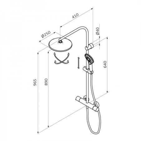 THERMOSTATIQUE DOUCHE AVEC COLONNE TIME LUI BLANC