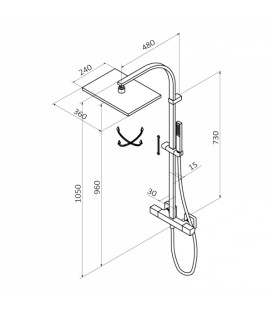 THERMOSTATIQUE DOUCHE KALA AVEC COLONNE PRISMA BLANC