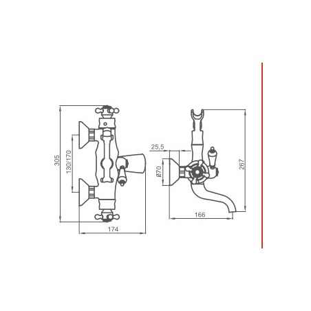 Mitigeur thermostatique bain douche 1866 Classique