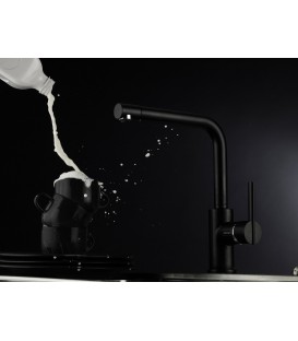Mitigeur évier eternal noir intégral bec FORMA