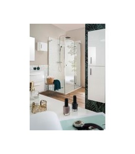 Paroi de douche DOMINO pivotante pliante côté gauche verre transparent