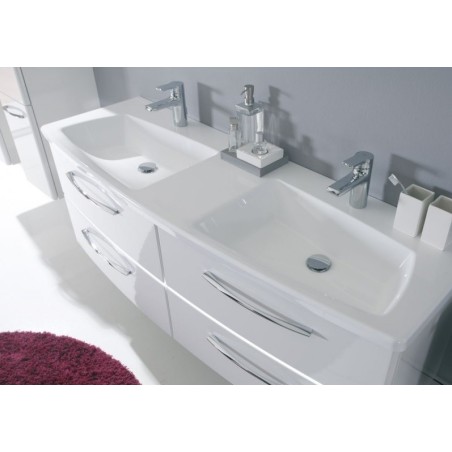 Meuble Suspendu Salle de Bain Tiva Double Vasque 150