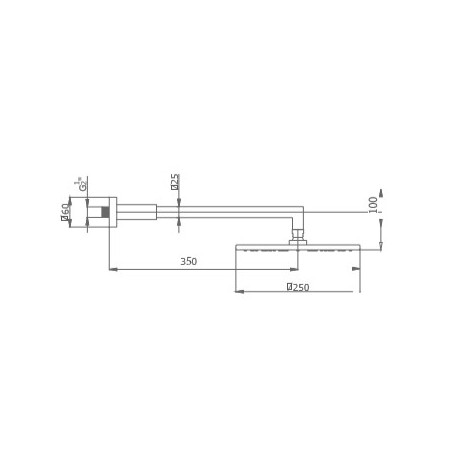 Douche de tete Square ABS plus Bras Square