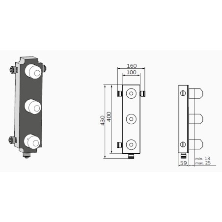 Douche Thermostatique 3 voies INCOOL (chromé)