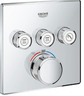 Set de douche encastré SmartControl Cascade et pluie Thermostatique