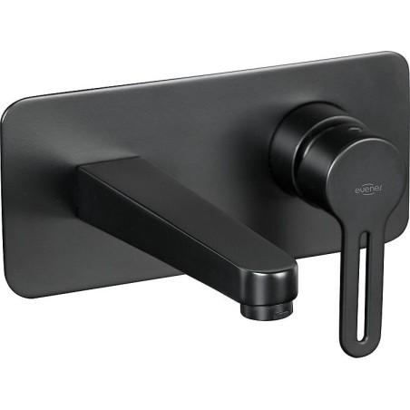 Mitigeur de vasque mural Enzan Nero noir mat saillie 180mm