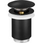Vanne d'ecoulement DN32 (1 1/4") bouchon obturateur avec trop-plein noir mat
