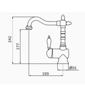 Mitigeur lavabo 1866 bec Retro finition noir