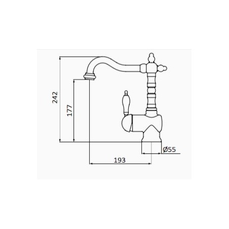 Mitigeur lavabo 1866 bec Retro finition noir