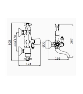 Thermostatique bain douche 1866 finition noir