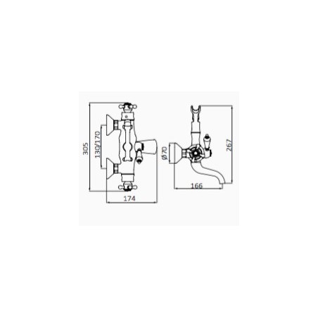 Thermostatique bain douche 1866 finition noir