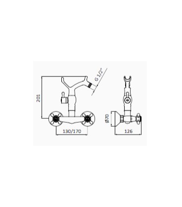 Douche mélangeur Eco Save 1966 Classique finition noir