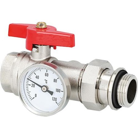 Thermometre 0-120°C convient pour robinet a boisseau spherique equerre et droit