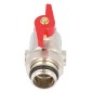 Robinet a boisseau spherique equerre laiton DN32 poig pap rouge prise pr thermometre Robinet a boisseau spherique equerre laiton DN32 poig pap rouge prise pr thermometre