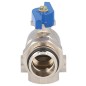 Robinet a boisseau spherique equerre laiton DN32 poig pap rouge prise pr thermometre Robinet a boisseau spherique equerre laiton DN32 poig pap rouge prise pr thermometre