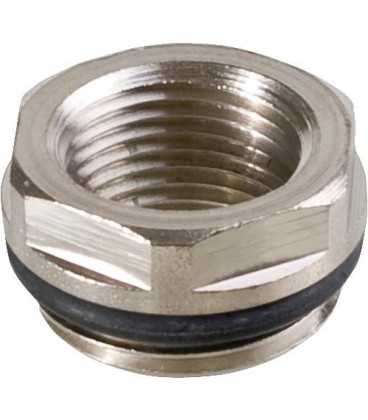 Réduction 1/2"x 1/4" laiton nickelé, avec joint torique