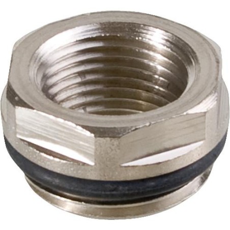 Réduction 1/2"x 1/4" laiton nickelé, avec joint torique