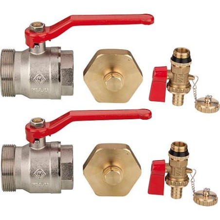 Accessoires 2 x vannes DN40 fem x DN 50 mâle 2x capuchons DN 50 2 x vannes KFE