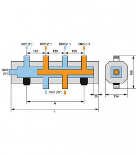 Repartiteur de cuve WS Type HV70 2 2 groupes avec isolation 1 acier galvanise