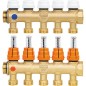 Repartiteur de chauffage laiton 5 circuits avec debitmetre DN25  extensible