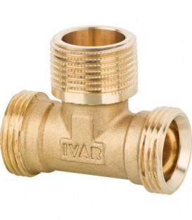 Pièce en T filetage mâle x filetage mâle x filetage mâle eurocône x 3/4 filetage mâle x eurocône laiton poli