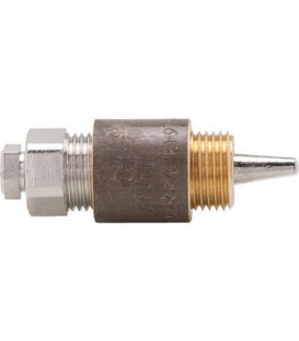 Doigt de gant pour detecteur 6 mm Profondeur 60 mm avec joint torique laiton