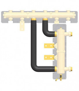 Groupe de tuyauterie DN25 pour raccorder un découpleur hydraulique MW25, sortie droite ou gauche