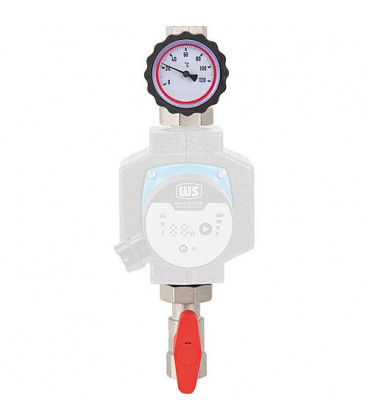 kit d'entrée Easyflow R1"xF1" robinet bois sphe thermomètre avec frein bride de robinet - sans circulateur