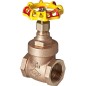 Vanne a passage direct jaune-rouge en bronze 1" sans vidage PN 20 avec volant