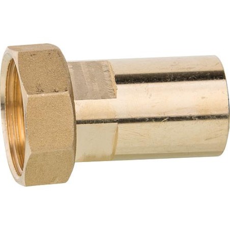 raccord sur manchon à sertir/ à souder 11/4 écrou-chapeua x manchon 35mm laiton, joint inclus