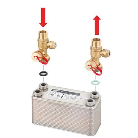 Kit de rincage et d'arret DN25(1") pour plaque echange de chaleur