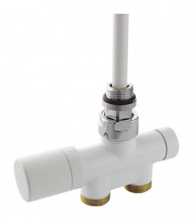 Robinet thermostatique 1 point DN15 (1/2") xDN 20(3/4") bi-tube passage droit, blanc