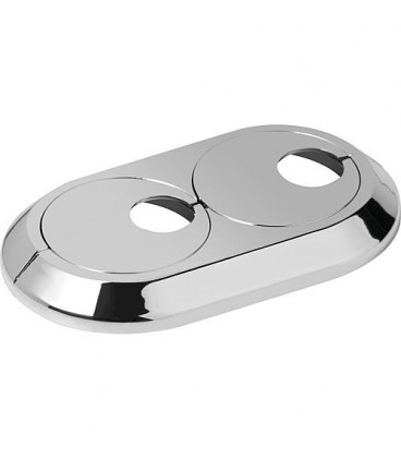 Rosace double excentrique 18mm plastique chromé, ajustable