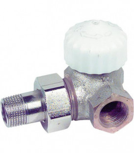 Soupape thermostatique Heimeier V-exact bronze nickele R 1/2" forme en angle gauche"