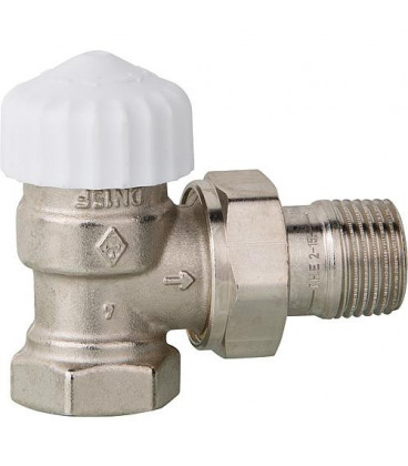 Corps thermostatique Heimier Thermo Calypso Exact, equerre, DN10 avec debitmetre