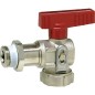Robinet a boisseau spherique KFE PN16, longue avec poignee papillon equerre nickele 1/2''