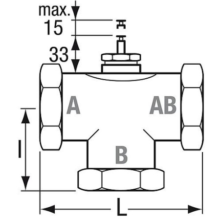 Vanne 3 voies MK DN 25 / PN 16 IG KVs 9