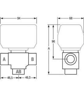 Soupape d'inversion 3 voies VMR DN 25 femelle KVS 8