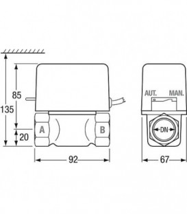 Vanne 2 voies SF DN 25, Kvs 9, 230 V