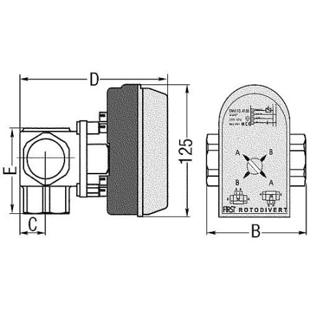 Soupape d'inversion Rotodivert 3 voies 1" Type EMV 110 F3L