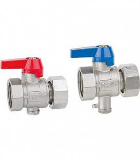 Kit Robinet spherique Watts avec raccord tube capilaire DN25 (1") ecrou x 1"fem. x 1/8" Mi10 Ni