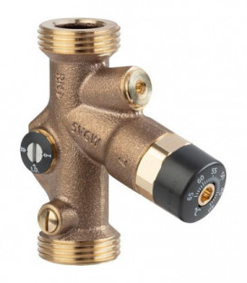 Vanne de régulation thermostatique DN15 (1/2"),joint plat, male 3/4", controle DVGW