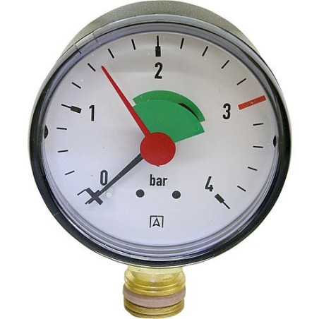 Manometre chauffage 63 mm 3/8" - 2,5 bar - radial