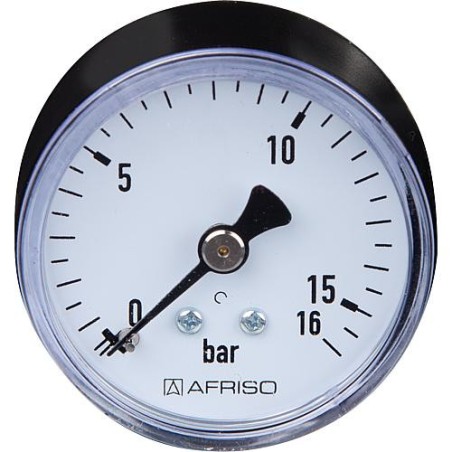 RF manometre 50 axial 0-16 bar, raccord 1/4" axial (au dos)
