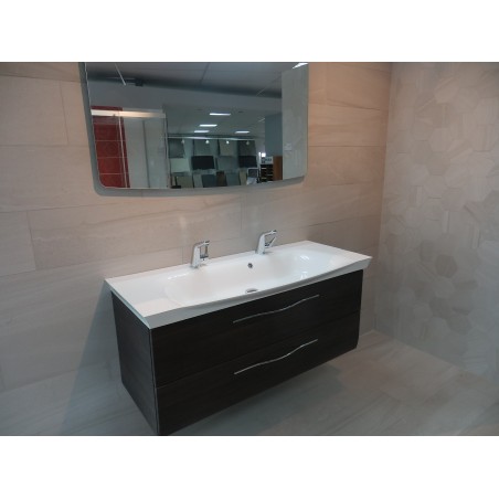 Meuble Suspendu Salle de Bain Vialo Double Mitigeur 126