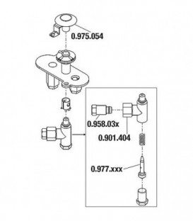Tete de bruleur 1 flamme convient pour serie 100/190 Ref. 0.975.015