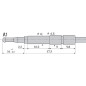 Thermocouple, 850 mm tete A1/filet M 8 Ref. 0.200.126